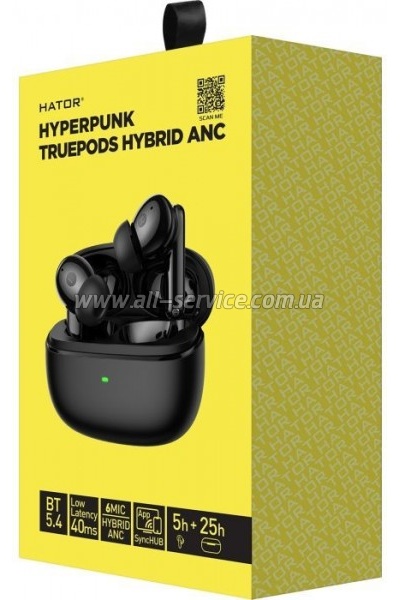  Hator Truepods Hybrid ANC Black (HTA431)