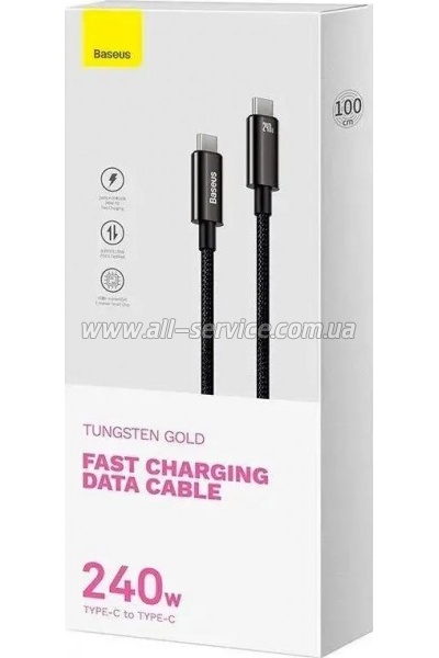 ���� ������ USB-C to USB-C 3.0m 240W black Baseus (CAWJ040201)
