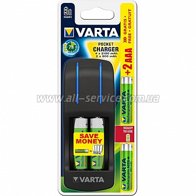   VARTA Pocket + 2AA 2100 mAh +2AAA 800 mAh NI-MH (57642301431)