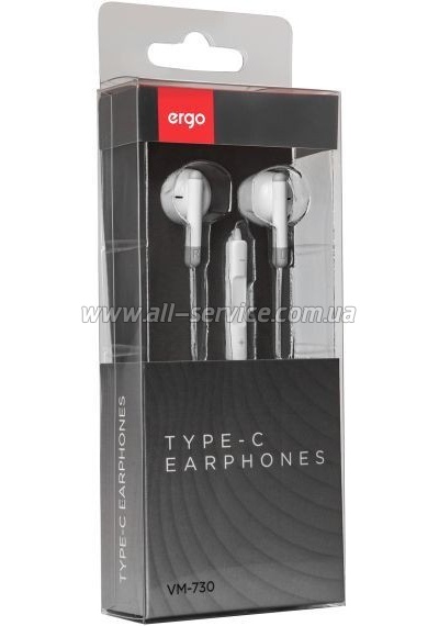  Ergo VM-730 Type-C Earphones White (VM-730W)