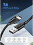 ���� ������ USB 2.0 AM to USB-C 0.5m 3.0A (18W) Nickel Plating US287 Black Ugreen (60115)