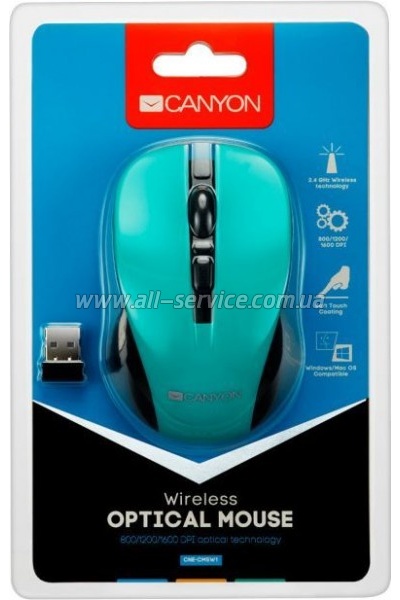  Canyon CNE-CMSW1GR Wireless Black-Green (CNE-CMSW1GR)
