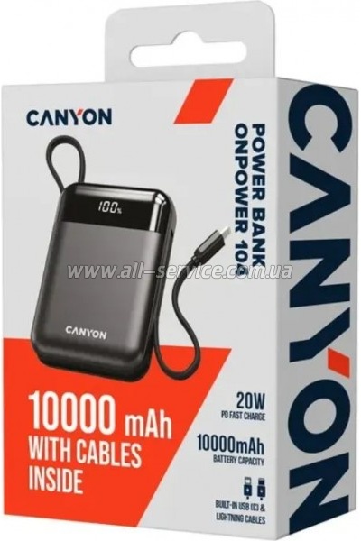 ������� ������������� Canyon 10000mAh OnPower 104 PD 20W Black (CNS-CPB104B)