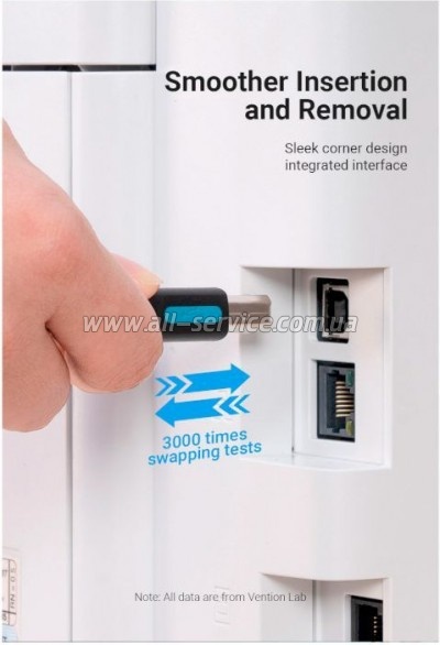 ������ ��� �������� USB 2.0 AM/BM 3.0m 480Mbps PVC black VENTION (COQBI)