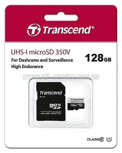   128GB Transcend microSDXC C10 UHS-I U1 High Endurance (TS128GUSD350V)