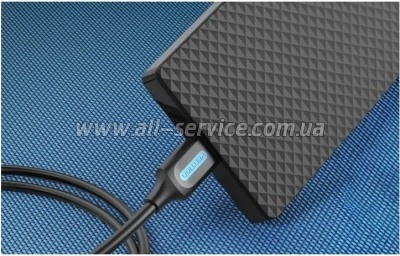 ���� ������ USB 2.0 AM to Mini 5P 0.5m black Vention (COMBD)
