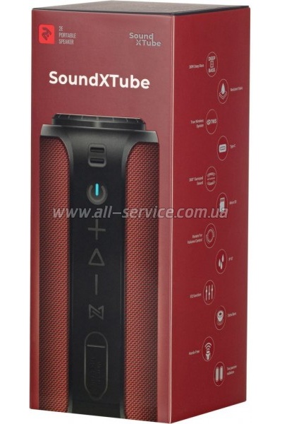   2E SoundXTube TWS MP3 Wireless Waterproof Red (2E-BSSXTWRD)