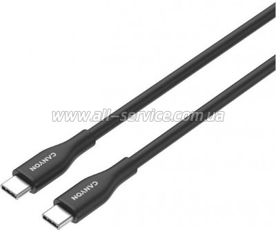 ���� ������ USB-C to USB-C 1.0m CC60SC10 60W Silicon Black Canyon (CNS-CC60SC10B)
