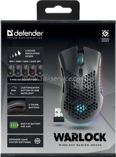  Defender Warlock GM-709L RGB Wireless Black (52709)