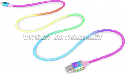 ���� ������ USB 2.0 AM to USB-C 1.0m Premium Rainbow REAL-EL (EL123500050)