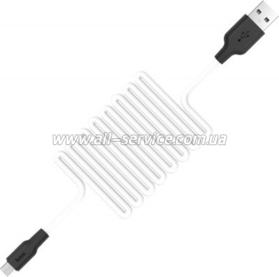 ���� ������ USB 2.0 AM to Micro 5P 1.0m 2A silicone X21 black+white HOCO (6957531071389)