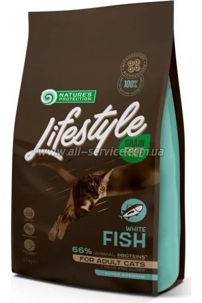     Nature's Protection Lifestyle Grain Free White Fish Adult Cat 1.5 (NPLS45959)
