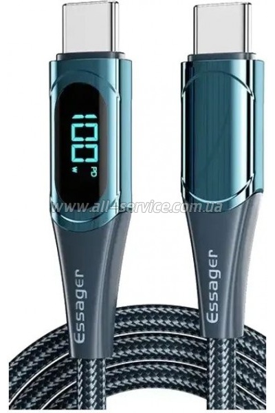 ���� ������ USB-C to USB-C 1.0m 100W Digital Display blue Essager (ES-XCTT1-YD03)