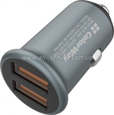   ColorWay 2USB Quick Charge 3.0 Gray (CW-CHA036Q-GR)