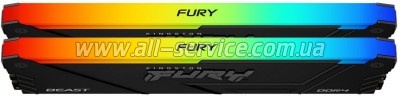 ������ ������ ��� ���������� DDR4 32GB (2x16GB) 3600 MHz FURY Beast RGB Kingston Fury (ex.HyperX) (KF436C18BB2AK2/32)