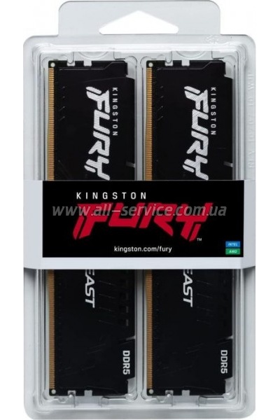     DDR5 16GB (2x8GB) 5600 MHz Beast Black Kingston Fury (ex.HyperX) (KF556C40BBK2-16)