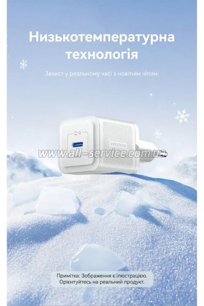 �������� ������� Vention USB-C PD20W GaN white (FEPW0-EU)