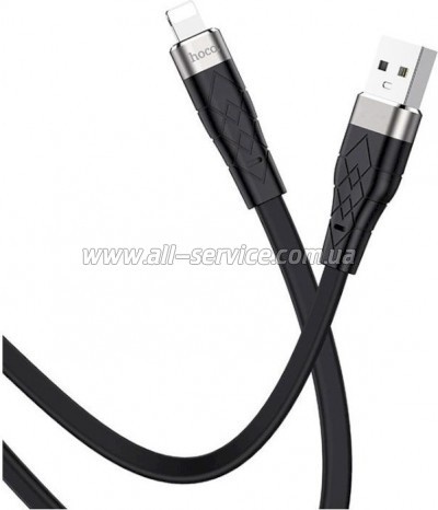 ���� ������ USB 2.0 AM to Lightning 1.0m 2.4A silicone X53 black HOCO (6931474738059)
