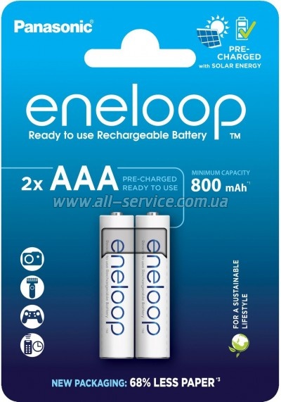 ����������� Panasonic AAA Eneloop 800mAh NI-MH * 2 (BK-4MCDE/2CP)