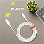 ���� ������ USB 2.0 AM to USB-C 2.0m 18W TPE white Canyon (CNS-AC18SC20W)