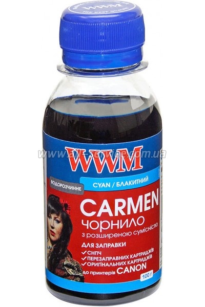 Чернила WWM CARMEN для Canon 100г Cyan Водорастворимые (CU/C-2) универсальные Чернила WWM CARMEN для Canon 100г Cyan Водорастворимые (CU/C-2) универсальные