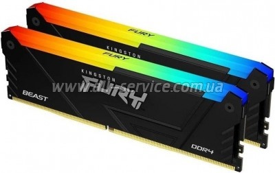 ������ ������ ��� ���������� DDR4 16GB (2x8GB) 3200 MHz Beast RGB Kingston Fury (ex.HyperX) (KF432C16BB2AK2/16)