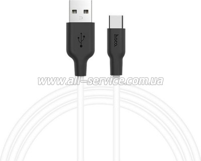 ���� ������ USB 2.0 AM to USB-C 1.0m 2A silicone X21 black+white HOCO (6957531071402)