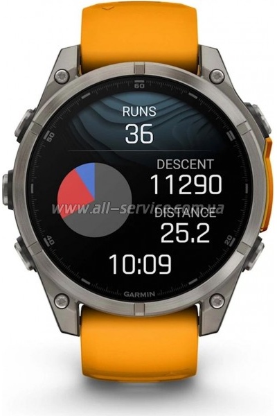 - Garmin fenix 8 47mm, AMOLED, Saph, Ti/Bare/Grpht, SparkOrg/GrphtBd, (010-02904-11)
