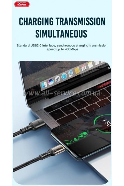 ���� ������ USB 2.0 AM to Micro 5P 1.0m 2.4A black XO (NB229-M-1-BK)