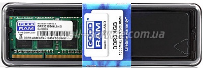  4Gb   GOODRAM DDR3 1333Mhz sodimm (GR1333S364L9S/4G)