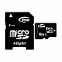 Карта памяти 8GB TEAM Class 4 microSDHC + SD адаптер (TUSDH8GCL403)