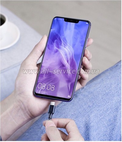 ���� ������ USB 2.0 AM to USB-C 0.5m 3.0A (18W) Nickel Plating US287 Black Ugreen (60115)
