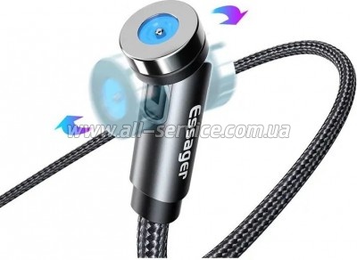 ���� ������ USB 2.0 AM to Micro 5P 1.0m magnetic black Essager (EXCCXM-WC0G)