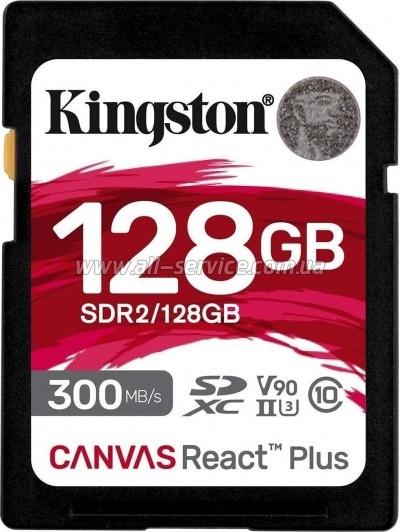   Kingston 128GB SDXC class 10 UHS-II U3 Canvas React Plus (SDR2/128GB)