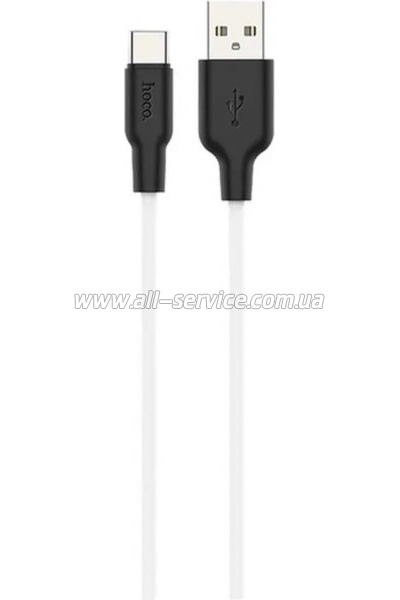 ���� ������ USB 2.0 AM to USB-C 2.0m 3A silicone X21 Plus black+white HOCO (6931474713889)