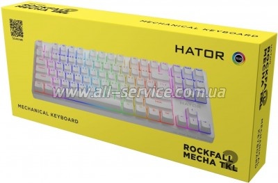  Hator Rockfall 2 Mecha TKL Orange USB White (HTK-521)