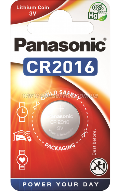  Panasonic CR 2016 Lithium * 1 (CR-2016EL/1B)