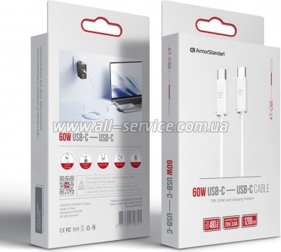 ���� ������ USB-C to USB-C 1.2m TPE 60W white Armorstandart (ARM75872)