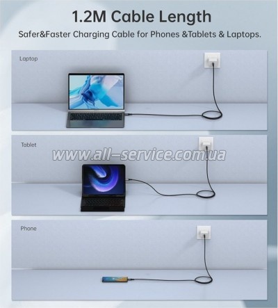 ���� ������ USB-C to USB-C 2.0m USB4 Gen 3 240W Choetech (XCC-1042)