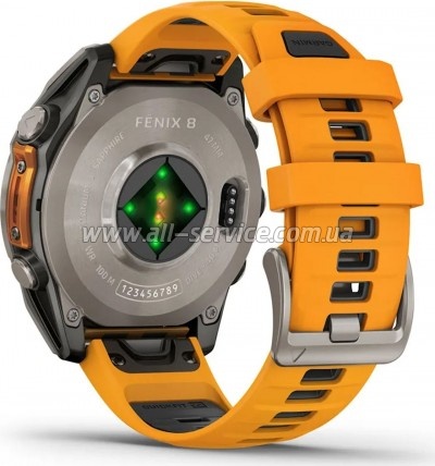 - Garmin fenix 8 47mm, AMOLED, Saph, Ti/Bare/Grpht, SparkOrg/GrphtBd, (010-02904-11)