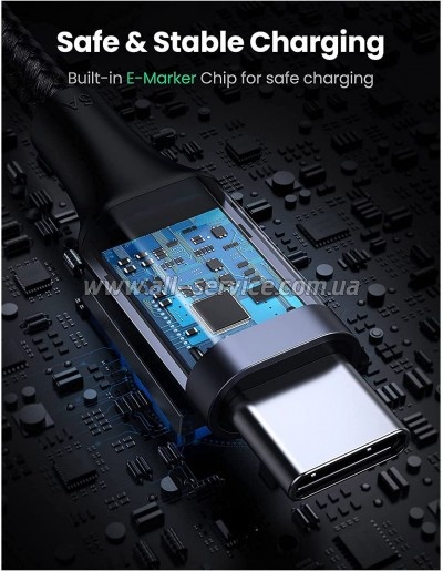 ���� ������ USB-C 2.0 to USB-C 1.0m 90� corner US334 black Ugreen (70643)
