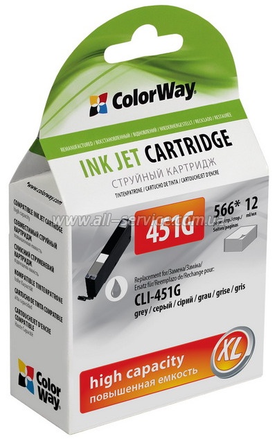  Colorway CANON CLI-451GY Grey PIXMA MG6340 (CW-CLI-451G)