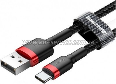 ���� ������ USB 2.0 AM to USB-C 2.0m 2A red-black Baseus (CATKLF-C91)