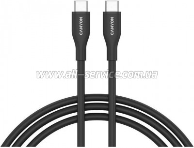 ���� ������ USB-C to USB-C 1.0m CC60SC10 60W Silicon Black Canyon (CNS-CC60SC10B)