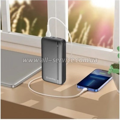   ColorWay 20 000 mAh Portable Charger (USB/QC3.0 + USB-C/PD/22.5W) Black (CW-PB200LPB4BK-PD)