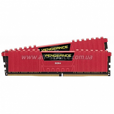 Память 16GB CORSAIR Vengeance LPX Red DDR4 2400Mhz 2x8GB (CMK16GX4M2A2400C16R)