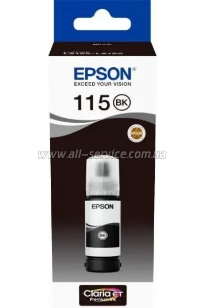 ��������� Epson 115 EcoTank L8160/ L8180 Black Pigment (C13T07C14A)