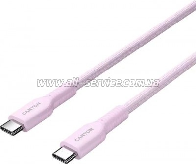 ���� ������ USB-C to USB-C 1.0m OnWire 60CL C-C 60W COLOR Braided 1m Pink Canyon (CND-CCAP60AB10PK)