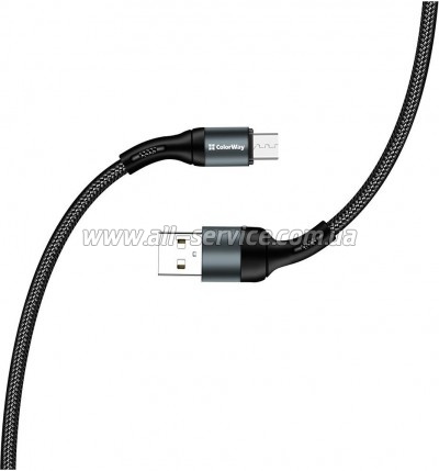 ���� ������ USB 2.0 AM to Micro 5P 1.0m nylon black ColorWay (CW-CBUM045-BK)