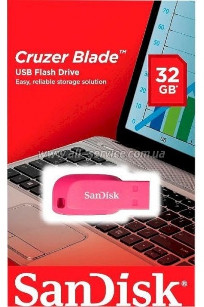  SanDisk 32GB Cruzer Blade Pink USB 2.0 (SDCZ50C-032G-B35PE)